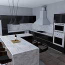 Cocina negra brillante. Een project van Architectuur van Mauricio Molina - 23.12.2020