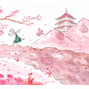 Mi Proyecto del curso: Ilustración en acuarela con influencia japonesa. Projekt z dziedziny Trad, c, jna ilustracja,  R, sunek i Malowanie akwarelą użytkownika Juan Lucas Neira - 25.12.2020
