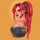 My project in Female Character Portraits in Procreate course. Un progetto di Character design di Denis Senyol - 30.12.2020