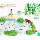 Mi Proyecto del curso: Ilustración en acuarela con influencia japonesa. Un proyecto de Ilustración tradicional, Ilustración naturalista				 y Pintura a la acuarela de Mariel Mogollón Luna - 30.12.2020