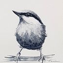 Monochrome bird painting PA 3.1. Un projet de Peinture acr, lique, Dessin artistique , et Aquarelle de Milada Theron - 01.01.2021