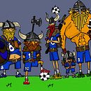 Mi Proyecto del curso: VIKINGOS FUTBOLISTAS. Projekt z dziedziny Trad, c i jna ilustracja użytkownika carlos cornejo rodriguez - 03.01.2021