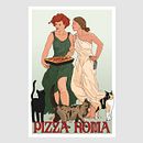 Pizza Roma Poster. Fine Arts, Digital Drawing, Design, Poster Design, Digital Design, Traditional illustration, Digital Illustration, Advertising, and Sketchbook project by Kultnation - 11.09.2020