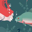 Bajo el lago: Mi segunda ilustración final del curso: Ilustración vectorial dinámica: color y composición. Ilustração vetorial projeto de karinisopp - 12.01.2021