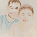 Familia de a dos. Watercolor Painting project by Belén Navarro - 01.17.2021