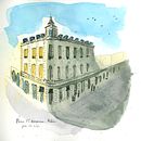 My project in Architectural Sketching with Watercolor and Ink course. Sketching, Drawing, Watercolor Painting, Architectural Illustration, Sketchbook & Ink Illustration project by Thithi Johnson - 01.18.2021