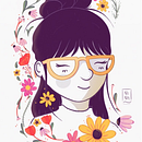 Meu projeto do curso: Retrato ilustrado com elementos botânicos. Traditional illustration, Botanical Illustration, and Digital Illustration project by nina ribeiro - 01.19.2021