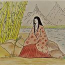 Meu projeto do curso: Ilustração em aquarela com influência japonesa. Ilustração com tinta projeto de Elaine Oliveira - 21.01.2021