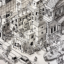 Isometric illustration. Bears playing hide and seek . % Ksenya Savva tarafından hazırlanan Çocuk İllüstras, onu, Mürekkep İllüstras, onu, Ve Eskiz defteri projesi - 01.23.2021
