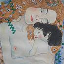 Mama y bebe by Klimt, interpretation. Un progetto di Calligrafia, Arte concettuale, Disegno e Belle arti di tutueanuanamaria1 - 30.01.2021