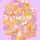 Caturday Doodle. Un proyecto de Ilustración digital e Ilustración vectorial de Melina Díaz - 31.01.2021