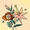 Emilie & Lilies - Creative Composition for Illustration with Procreate course. Een project van Digitale illustratie van Sarah-Line Calmo - 01.02.2021