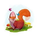 Chubby fox. Ilustração editorial, Ilustração tradicional, Ilustração digital e Ilustração infantil projeto de Barbara Araya - 05.02.2021