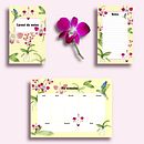 Botanical illustration with watercolors: Stationary set with orchids. Pintura em aquarela projeto de Tania Wyss - 06.02.2021