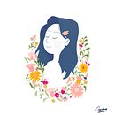 Mi Proyecto del curso: Retrato ilustrado con elementos botánicos. @ca.juzin. Drawing project by Carolina Ouro - 02.07.2021