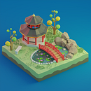 Chinese garden. 3D, Animation, Architecture, Game Development, Game Design, and Video Games project by Saul Labastida - 09.09.2020