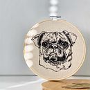 Nacho the Pug - Embroidered Portrait. Arts, Crafts, Embroider, Portrait Drawing, Creativit, Crochet, and Realistic Drawing project by Gerardo Hinojosa - 02.09.2021