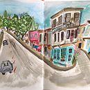 My project in Pictorial Sketchbook with Gouache course. Criatividade, Tecido, Estampagem, e Esboçado projeto de Sanem - 14.02.2021