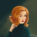 Gambito de Dama, fan art . % Angela Salinero tarafından hazırlanan Geleneksel illüstras, Ve on projesi - 02.15.2021