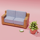 3D Modeling - Texturing - LowPoly - Sofa - Vase - Bowl. 3D, 3D Design, 3D Animation, Film, Photographic Composition, Color Correction, Creativit, Set Design, and 3D Modeling project by Alessandra Bonholi Barbosa - 07.09.2019