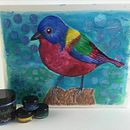 Painted Bunting. Un projet de Aquarelle de Yva Barbour - 22.02.2021