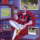 Zlatan 23 years scoring. Drawing, Digital Drawing, Traditional illustration, and Digital Illustration project by Rafael Dukenny - 01.18.2021