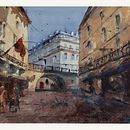 My project in Architectural Illustration with Watercolor course. Un proyecto de Pintura a la acuarela de John Yun - 25.02.2021