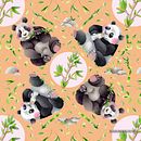Pandas patterns. Creativit, Drawing, Pencil Drawing, Digital Drawing, Design, Character Design, Product Design, Digital Design, Graphic Design, Traditional illustration, Digital Illustration, Children's Illustration, Naturalistic Illustration, Pattern Design, Watercolor Painting, and Gouache Painting project by Adelaida Pérez Santos - 03.02.2021