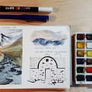 Hike in the Pyrenees - My final project. Een project van Aquarelschilderen van lea_marie15 - 04.03.2021