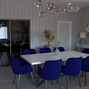 Diseño interior de cocina, comedor y living. Design de interiores projeto de Victoria Castillo Castro - 05.03.2021