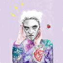Mon projet du cours : Portrait au crayon, techniques de couleur et Photoshop. Un projet de Aquarelle, Dessin au cra, on, Dessin de portrait, Illustration numérique , et Retouche photographique de Magali Da Silva - 07.03.2021