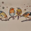 My project in Artistic Watercolor Techniques for Illustrating Birds course. Projekt z dziedziny Malowanie akwarelą użytkownika Ivany Argueta - 07.03.2021