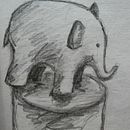 Elephant. Drawing project by Susanne Dubbers - 03.09.2021