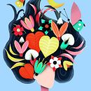 My project in Flat Illustration with Photoshop course. Botanical Illustration, and Traditional illustration project by Veronika Kabai - 03.09.2021