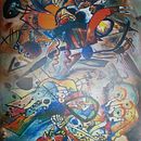 Vibrações - Inspirado in Wassily Kandisnky artista plástico russo, professor da Bauhaus e introdutor da abstração no campo das artes visuais.  A cor é uma força poderosa que influencia diretamente a alma e nele provoca vibrações. (KANDINSKY, Wassily)  Ein Projekt aus dem Bereich Schuhdesign, Modedesign und Illustration mit Tinte von Tatiane Caires - 10.10.2015