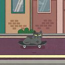 Lofi Cat. Animation, and Traditional illustration project by Manuel de la Osa - 03.10.2021