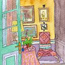 Habitación. Traditional illustration, and Architectural Illustration project by Sara Luna - 03.05.2021