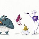 Mi Proyecto del curso: Fábrica de personajes ilustrados. Los cuatro monstruos cocineros Ein Projekt aus dem Bereich Zeichnung, Design von Figuren und Traditionelle Illustration von Carmen - 10.03.2021