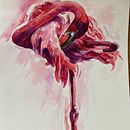 YOGA FLAMINGO- TREE POSE. Un proyecto de Pintura a la acuarela de Denise Bull - 13.03.2021