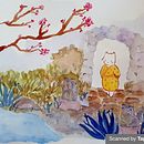 Meu projeto do curso: Ilustração em aquarela com influência japonesa. Desenho projeto de Caroline Miashiro - 13.03.2021