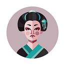 Geisha - vector illustration. Projekt z dziedziny Grafika wektorowa użytkownika Susan Caroline Forestiero - 18.08.2018