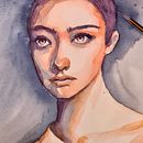 Mon projet du cours : Portrait artistique à l’aquarelle Ein Projekt aus dem Bereich Aquarellmalerei von Florence Salvati - 20.03.2021