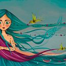 Mujer de agua... florecimiento. Digital Illustration project by Melissa Moreno Hernandez - 03.10.2021