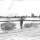 Mirante do Banhado em São José sem edição digital. Een project van  Illustratie met inkt van Magali Dias - 23.03.2021