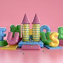 My project in 3D Typography: Playing with Color and Volume course. Un proyecto de 3D, Animación, Tipografía, Animación 3D, Diseño 3D y Diseño digital de Irina Kashirina - 24.03.2021