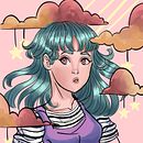 Cloudy girl . Un proyecto de Dibujo anatómico, Dibujo artístico, Ilustración digital e Ilustración tradicional de Karen Ruiz Bohorquez - 25.03.2021