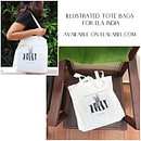 Illustrated Tote Bags for my fashion label. Un progetto di Character design e Illustrazione tradizionale di binsie - 15.03.2020