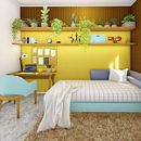 Quarto AMARELO. Een project van 3D,  3D-ontwerp, Architectuur, Interactief ontwerp, Interieurontwerp y Architecturale visualisatie van Lucas Trindade - 25.03.2021