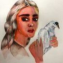 My project in Illustrated Portrait in Watercolor course. Ilustração tradicional, Design de cartaz, e Pintura em aquarela projeto de Nadine Rashed - 17.03.2021