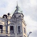 My course project: Architectural drawing with watercolor and ink. Watercolor Painting, Architecture, and Street Art project by Hanspeter Stünzi - 03.29.2021